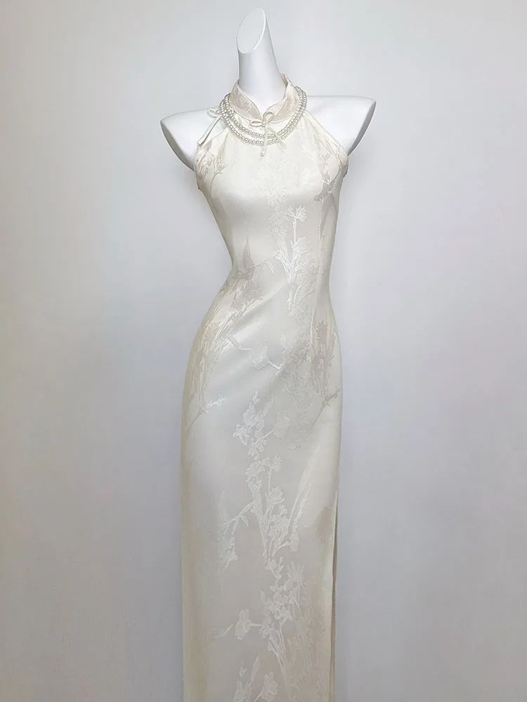 Новинка 2025: Элегантное белое летнее платье миди с воротником, в китайском стиле, тонкое, красивое, премиум-класса
Новинка 2025: Элегантное белое летнее платье миди с воротником, в китайском стиле, тонкое, красивое, премиум-класса