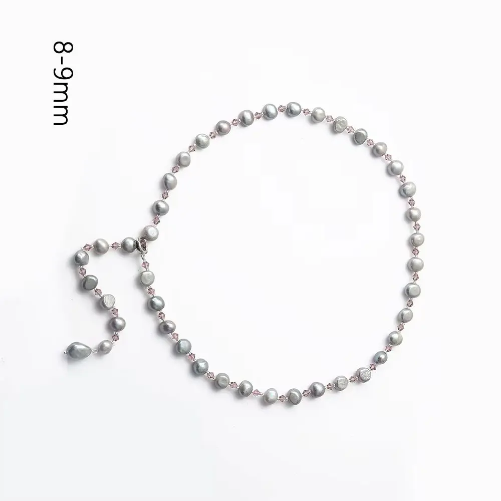 Baroque Pearl 8-9mm Grey Necklace Natural Freshwater Pearl Bead With Spacer Beads Women Birthday Jewelry Gift For Girl Friend
Baroque Pearl 8-9mm Grey Necklace Natural Freshwater Pearl Bead With Spacer Beads Women Birthday Jewelry Gift For Girl Friend