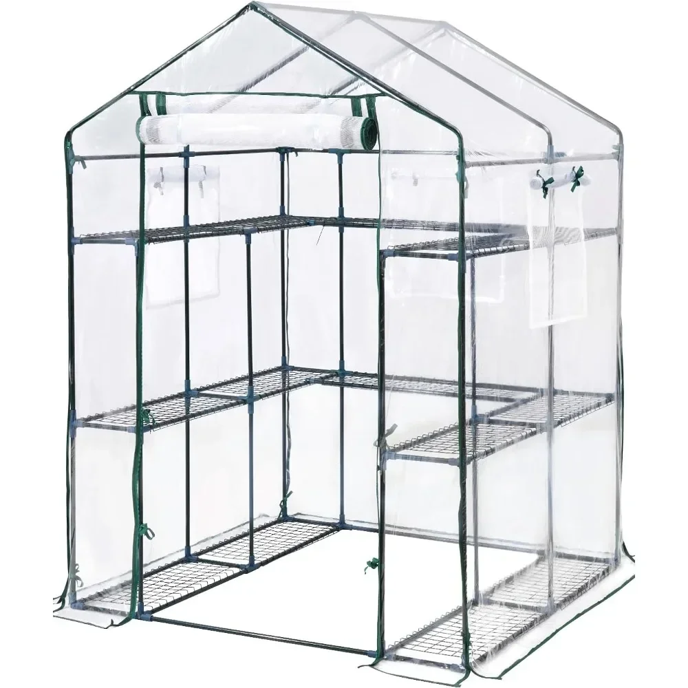 Walk-in Greenhouse for Outdoors Thickened PE Cover & Heavy Duty Powder-Coated Steel W/ Zippered Mesh Door 4.7 X 4.7 X 6.4 FT
Walk-in Greenhouse for Outdoors Thickened PE Cover & Heavy Duty Powder-Coated Steel W/ Zippered Mesh Door 4.7 X 4.7 X 6.4 FT