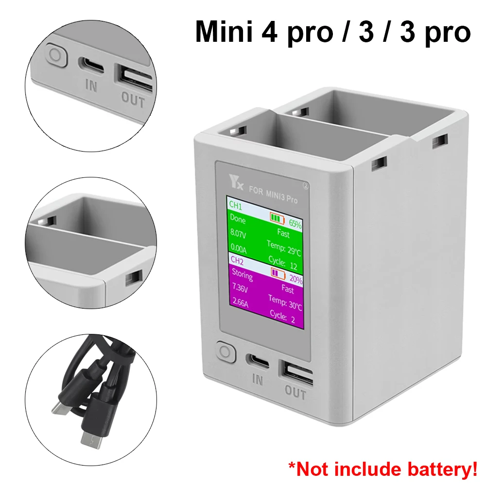 For DJI Mini 4 Pro/Mini 3 Pro Charging Butler Digital Display Charging Hub Battery Intelligent Charger Drone Accessories
For DJI Mini 4 Pro/Mini 3 Pro Charging Butler Digital Display Charging Hub Battery Intelligent Charger Drone Accessories