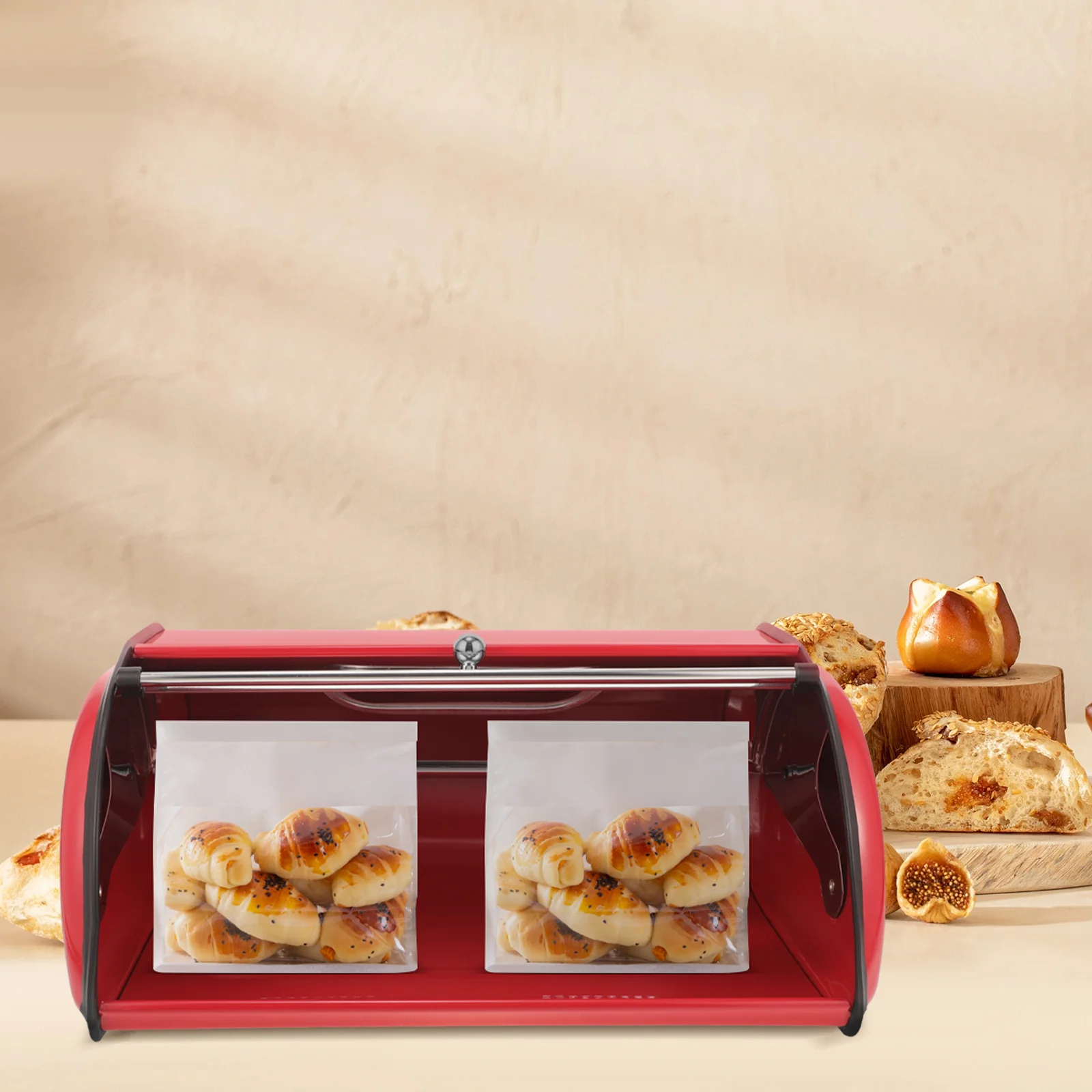 Bread Box Kitchen Countertop Stainless Steel Bread Storage Bin Containers Roll Up Lid Large Capacity Bread Keeper Christmas Home
Bread Box Kitchen Countertop Stainless Steel Bread Storage Bin Containers Roll Up Lid Large Capacity Bread Keeper Christmas Home