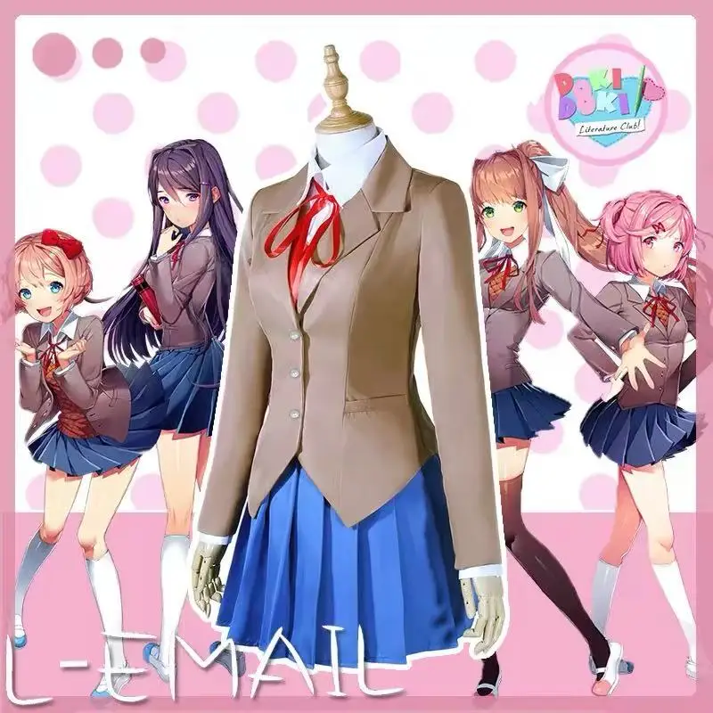 Game Natsuki Cosplay Costume Doki Doki Natsuki School JK Uniform Literature Club! DDLC Halloween Costume Schoolgirl Suits
Game Natsuki Cosplay Costume Doki Doki Natsuki School JK Uniform Literature Club! DDLC Halloween Costume Schoolgirl Suits