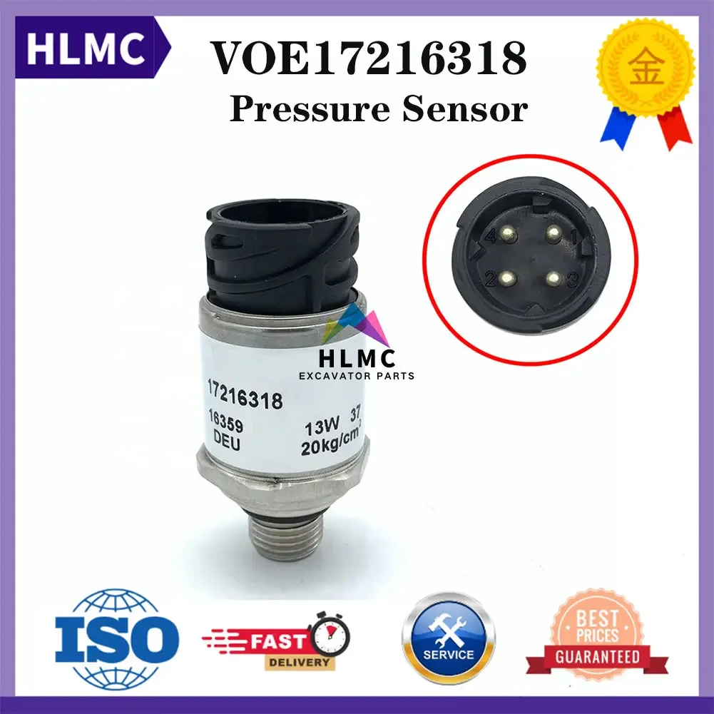 Excavator Pressure Switch Sensor EC210 High Pressure Sensor 17216318 EC210 EC290 EC360 VOE17216318
Excavator Pressure Switch Sensor EC210 High Pressure Sensor 17216318 EC210 EC290 EC360 VOE17216318