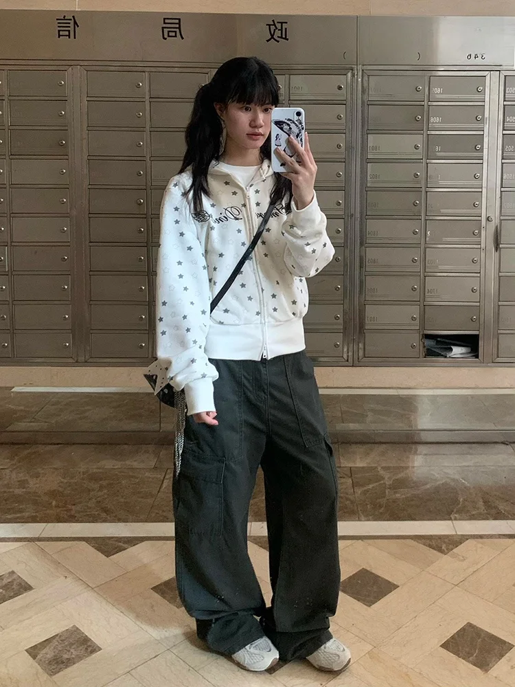 Retro American Hoodie Jaet Women's ort Double Zipper Embroidered Wings Sweatirt Outerwear Autumn Faion Casual Sle
Retro American Hoodie Jaet Women's ort Double Zipper Embroidered Wings Sweatirt Outerwear Autumn Faion Casual Sle