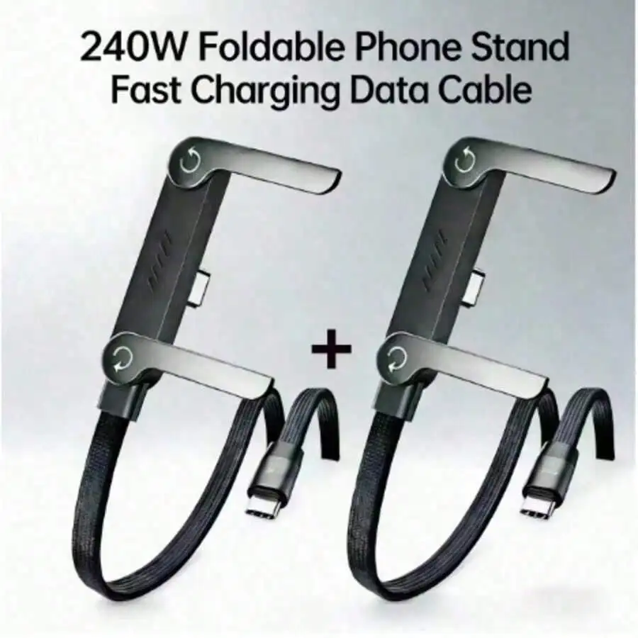 2 In 1 240W Super Fast Charging Braided Type C Cable 1.5M Multi-angle Foldable Phone Stand Charging Cord Compatible with iPhone 16/17 Series OnePlus Gaming Devices Ideal Travel Anniversary Gift for Women
2 In 1 240W Super Fast Charging Braided Type C Cable 1.5M Multi-angle Foldable Phone Stand Charging Cord Compatible with iPhone 16/17 Series OnePlus Gaming Devices Ideal Travel Anniversary Gift for Women