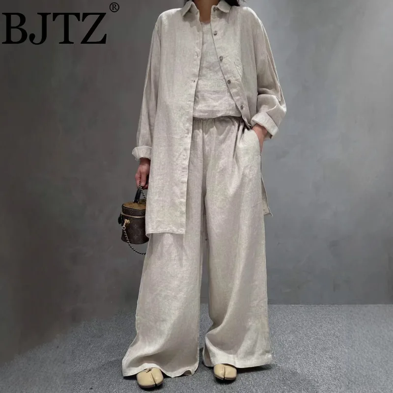 Bjtz Pant Sets New in Matching Linen Solid Color Mid-length Set Shirt + Casual Pants Versatile High-end Shirt for Women
Bjtz Pant Sets New in Matching Linen Solid Color Mid-length Set Shirt + Casual Pants Versatile High-end Shirt for Women