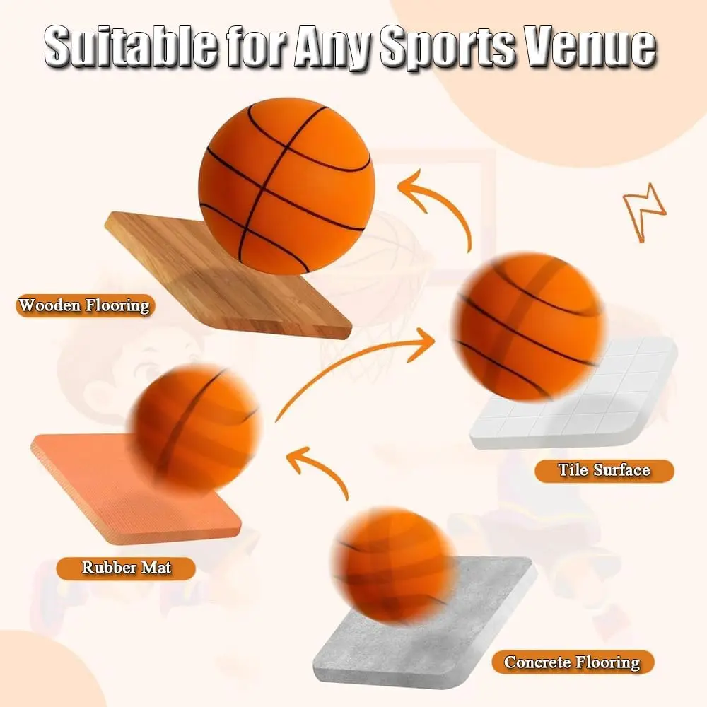 Silent Bounce Sponge Basketball, Indoor-Only, Noise-Reduction Design, for Kids' Home Shooting & Dribbling Practice - Ball No. 5
Silent Bounce Sponge Basketball, Indoor-Only, Noise-Reduction Design, for Kids' Home Shooting & Dribbling Practice - Ball No. 5
