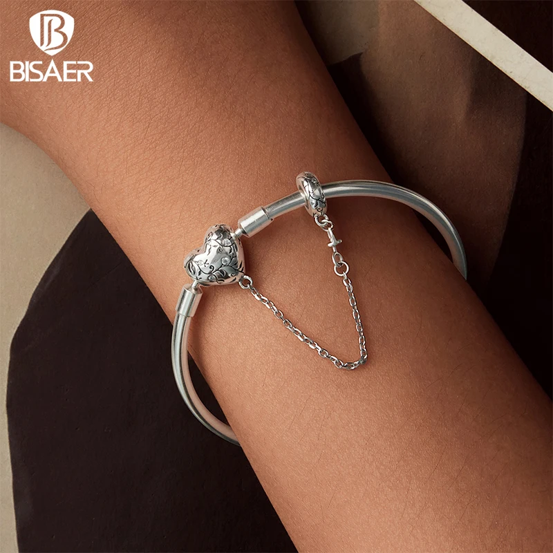 BISAER 925 Sterling Silver Heart Bracelet Dainty Starry Basic Bracelet Plated White Gold for Women DIY Charm Bead Fine Jewelry
BISAER 925 Sterling Silver Heart Bracelet Dainty Starry Basic Bracelet Plated White Gold for Women DIY Charm Bead Fine Jewelry