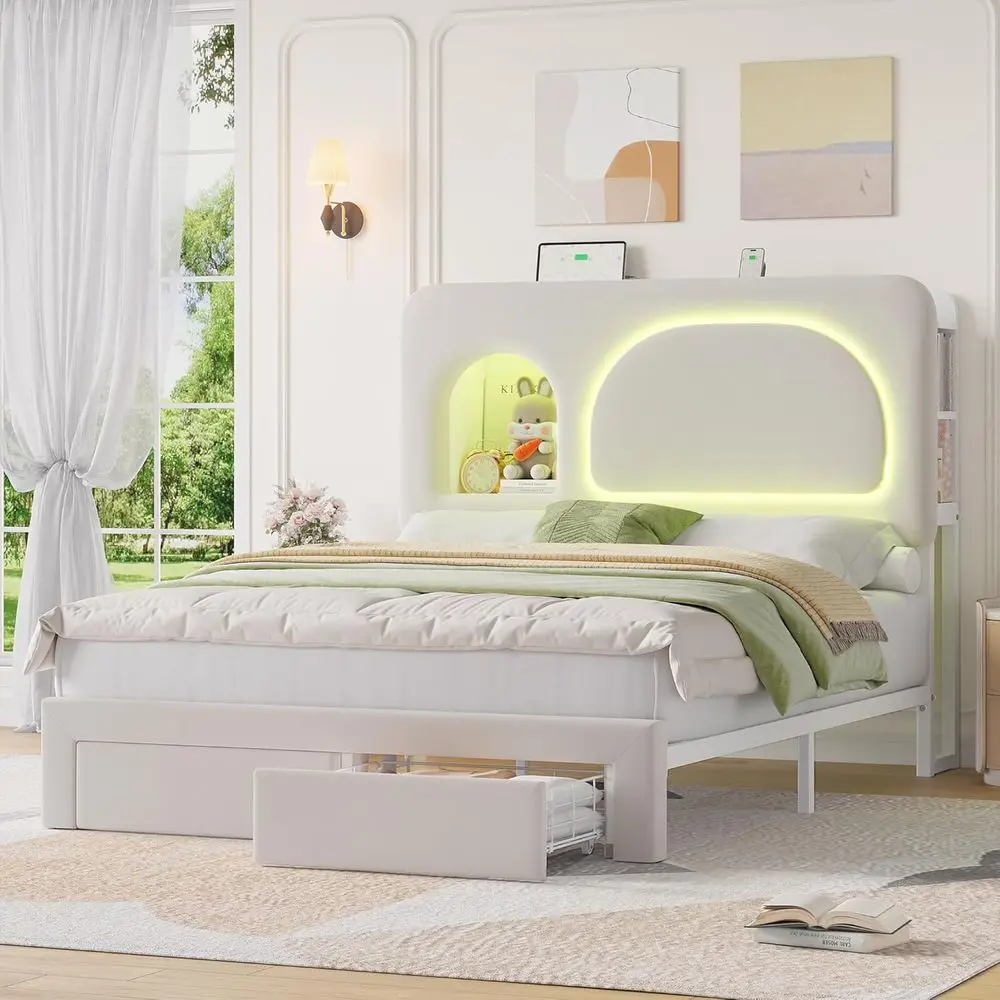 Кровать размера Queen-size из бархата с LED-подсветкой, местом для хранения, книжным шкафом, зарядной станцией, USB-портами, металлическим каркасом, без необходимости использования пружинного блока, бежевая.
Кровать размера Queen-size из бархата с LED-подсветкой, местом для хранения, книжным шкафом, зарядной станцией, USB-портами, металлическим каркасом, без необходимости использования пружинного блока, бежевая.