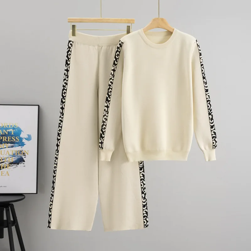 Женский свитер с леопардовым принтом, комплект из двух предметов, мусульманский вязаный пуловер, широкие брюки, вязаная одежда 2025 года, костюм, мусульманский ансамбль, осень-зима 
Женский свитер с леопардовым принтом, комплект из двух предметов, мусульманский вязаный пуловер, широкие брюки, вязаная одежда 2025 года, костюм, мусульманский ансамбль, осень-зима