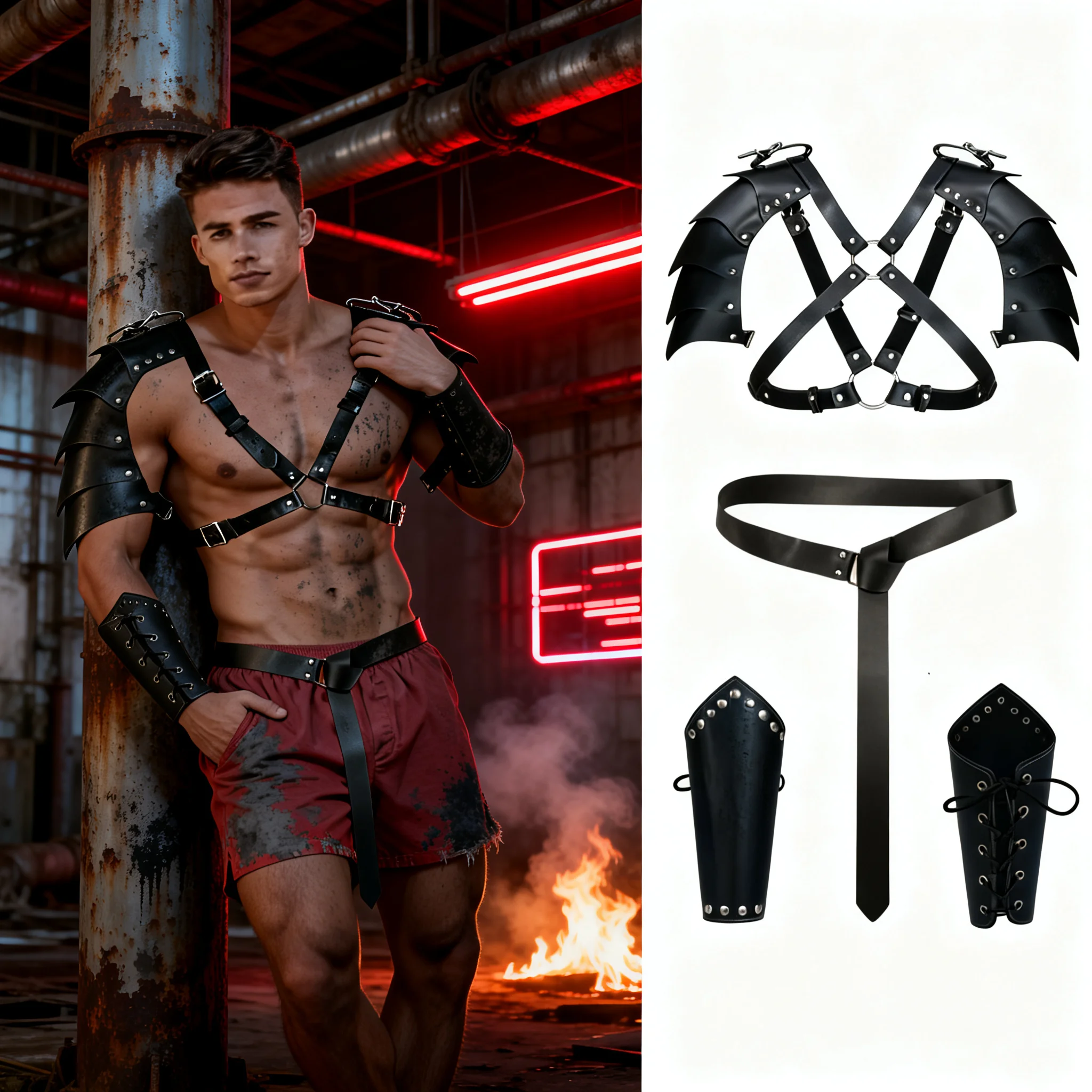 Cosplay Nightclub Punk Chest Belt Clubwear Medieval Knight PU Leather Harness for Men Adjustable Buckle Body Chest Garter Belt
Cosplay Nightclub Punk Chest Belt Clubwear Medieval Knight PU Leather Harness for Men Adjustable Buckle Body Chest Garter Belt