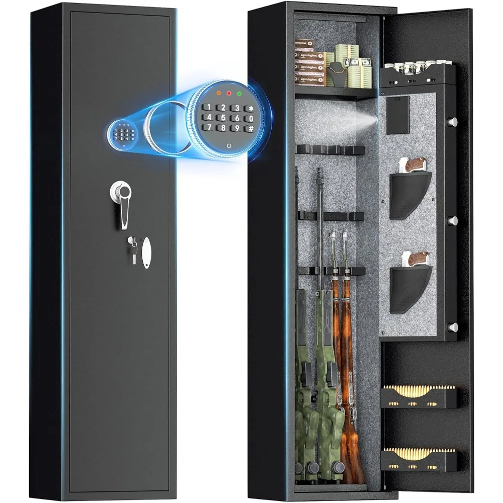 Gun Safe, Assembled Gun Safe Shotgun for Pistols and Home, Metal Gun Cabinet with Pockets for Handgun, 3 Adjustable Shelf
Gun Safe, Assembled Gun Safe Shotgun for Pistols and Home, Metal Gun Cabinet with Pockets for Handgun, 3 Adjustable Shelf