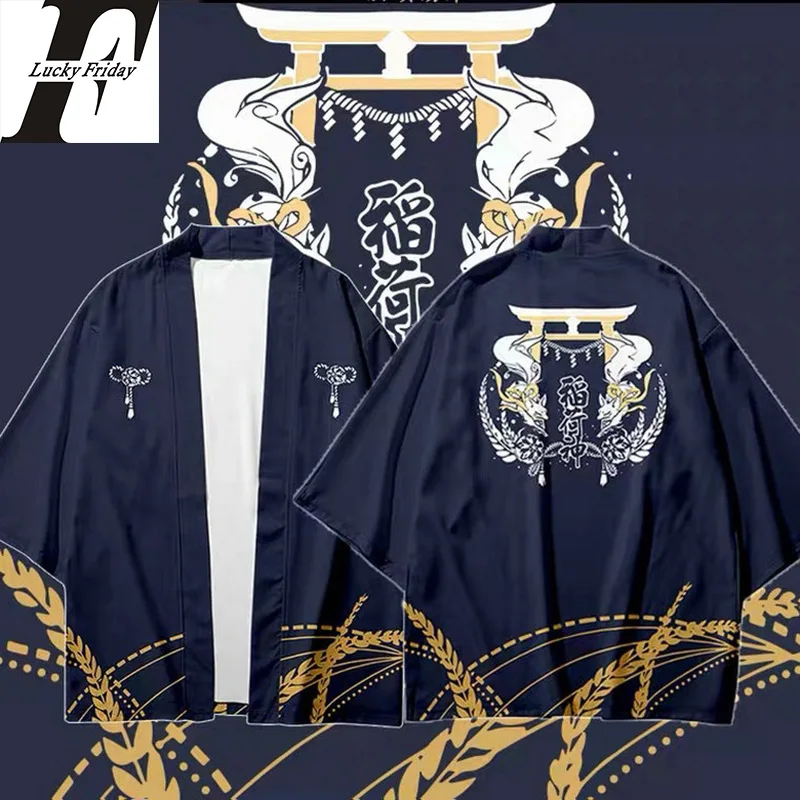 Anime Japan Inari No Kami 3d Kimono Shirt Nine Tailed Fox Print Men Women Seven Point Sleeve Tops Cardigan Jacket Streetwear 4XL
Anime Japan Inari No Kami 3d Kimono Shirt Nine Tailed Fox Print Men Women Seven Point Sleeve Tops Cardigan Jacket Streetwear 4XL