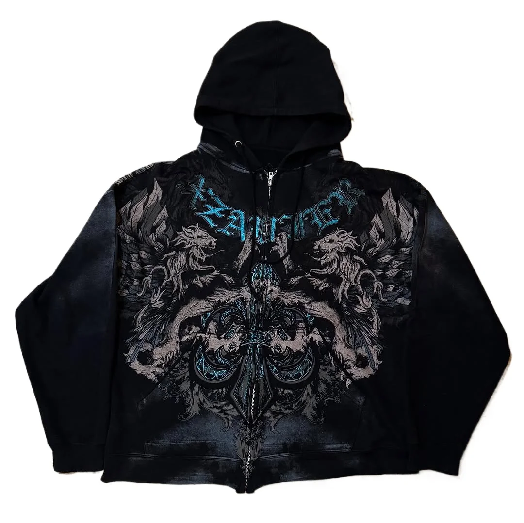 American FashionY2K New Vintage Fleece Padded Zipper Hoodie Men Street Hip Hop Gothic Loose Sweatshirt Couple Casual Punk Hoodie
American FashionY2K New Vintage Fleece Padded Zipper Hoodie Men Street Hip Hop Gothic Loose Sweatshirt Couple Casual Punk Hoodie
