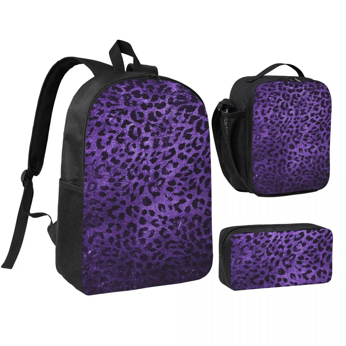 Distressed Purple Leopard Print Backpack Student BookBag School Bag Shoulder Bags 3ps Insulated Lunch Bag Pencil Case
Distressed Purple Leopard Print Backpack Student BookBag School Bag Shoulder Bags 3ps Insulated Lunch Bag Pencil Case