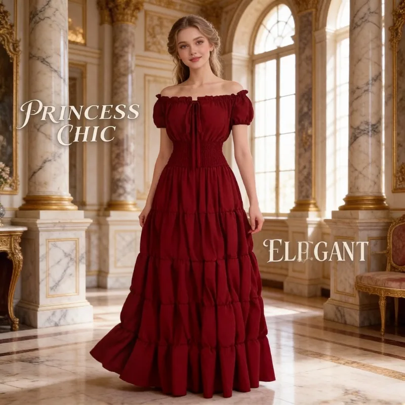 S-2XL Burgundy Medieval Renaissance Lolita Gown, Women Retro Princess Dress, Halloween Cosplay Costume for Stage & Themed Party
S-2XL Burgundy Medieval Renaissance Lolita Gown, Women Retro Princess Dress, Halloween Cosplay Costume for Stage & Themed Party