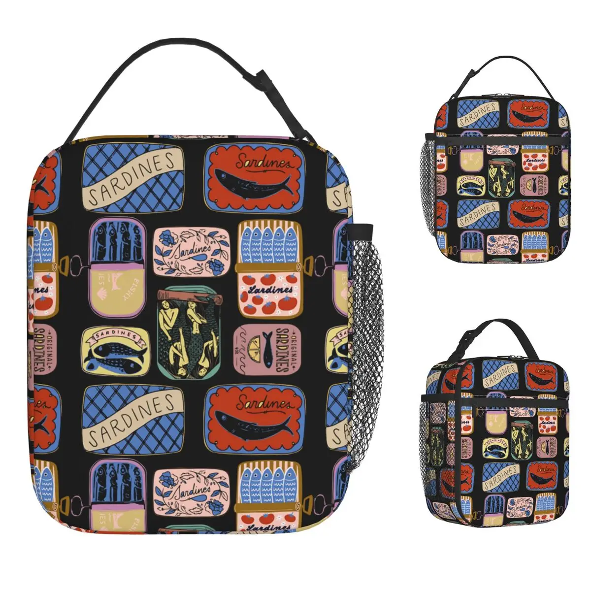 Яркая ретро-сумка для обеда с иллюстрацией Sardines, дорожная коробка для завтрака с принтом, термосумка-тоут, Оксфорд, портативная изолированная сумка
Яркая ретро-сумка для обеда с иллюстрацией Sardines, дорожная коробка для завтрака с принтом, термосумка-тоут, Оксфорд, портативная изолированная сумка