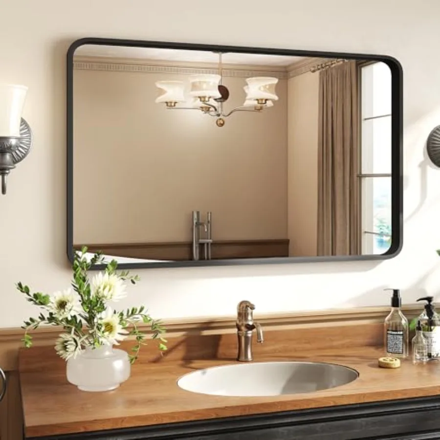 Bathroom Mirror for Wall 40x30 Inch Rectangle Mirror Metal Framed Bathroom Vanity Mirror for Restroom Farmhouse Anti-Rust Tempe
Bathroom Mirror for Wall 40x30 Inch Rectangle Mirror Metal Framed Bathroom Vanity Mirror for Restroom Farmhouse Anti-Rust Tempe