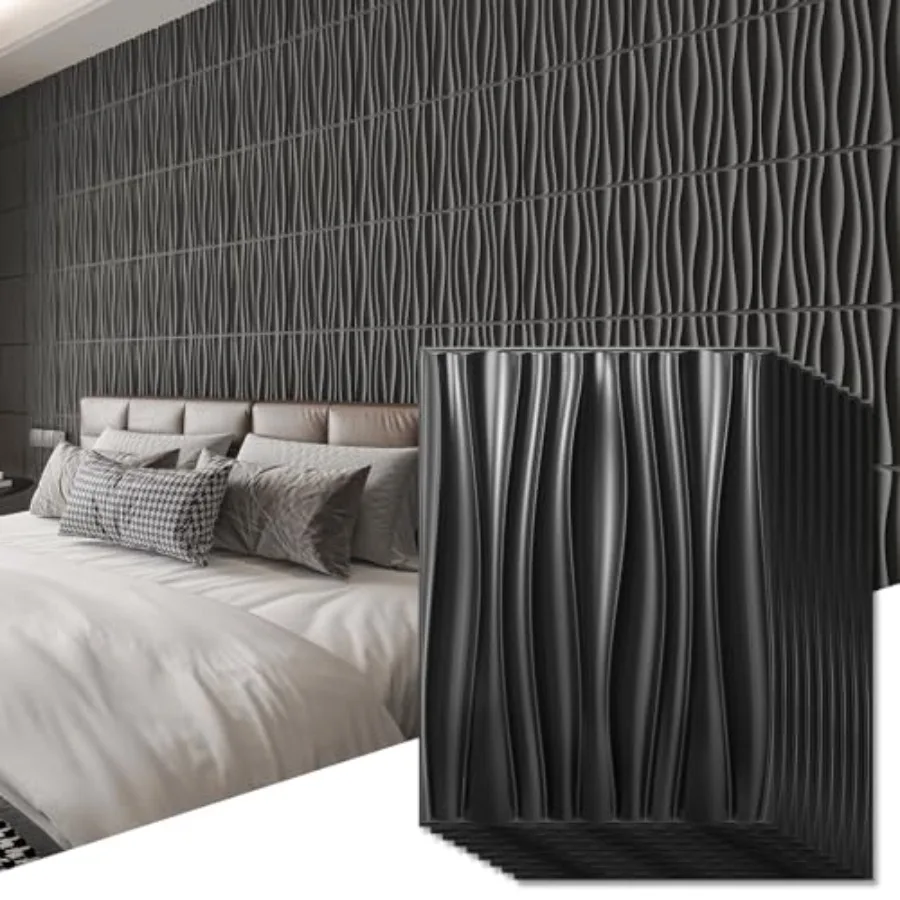 24-Pack 3D Wall Panels for Interior Home Décor, PVC Wavy Textured Accent Wall Paneling for Living Room Bedroom TV Backdrop Offi
24-Pack 3D Wall Panels for Interior Home Décor, PVC Wavy Textured Accent Wall Paneling for Living Room Bedroom TV Backdrop Offi