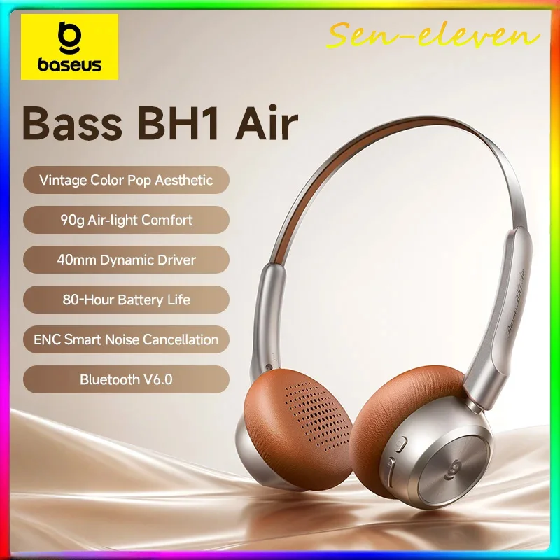 Baseus BH1 Air Wireless Headphones Bluetooth 6.0 ENC Noise Cancellation Lightweight 90g Over Ear Headset 80H Earphone
Baseus BH1 Air Wireless Headphones Bluetooth 6.0 ENC Noise Cancellation Lightweight 90g Over Ear Headset 80H Earphone
