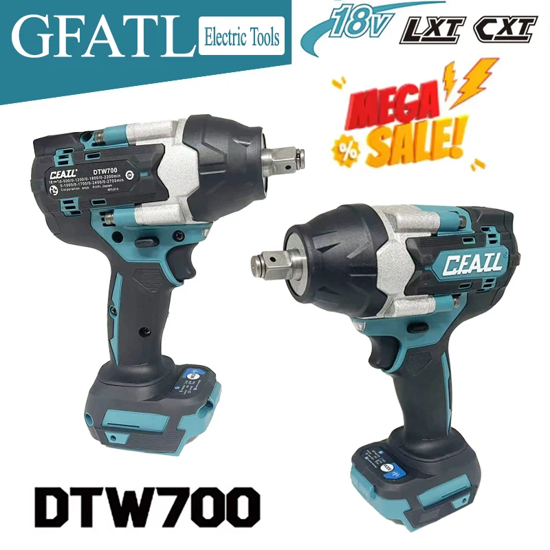 CEATL DTW700 18V Cordless Impact Wrench Brushless Motor 700 Nm Variable Speed Electric Wrench , for Makita 18V batteries
CEATL DTW700 18V Cordless Impact Wrench Brushless Motor 700 Nm Variable Speed Electric Wrench , for Makita 18V batteries