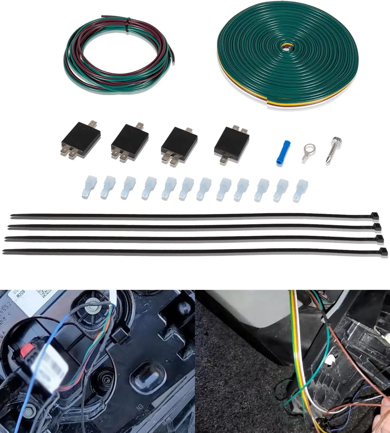 BX8848 Tail Light Wiring Kit | RV Towing Taillight Wiring Kit w/ 4 Diode - 26' Harness | Prevents Electrical Feedback
BX8848 Tail Light Wiring Kit | RV Towing Taillight Wiring Kit w/ 4 Diode - 26' Harness | Prevents Electrical Feedback