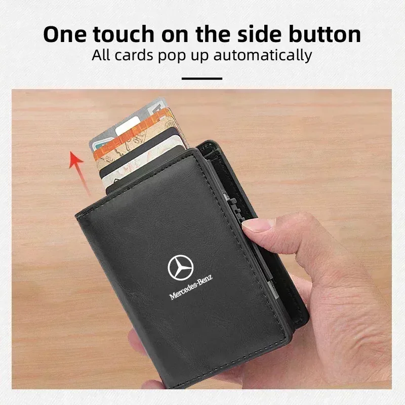 Auto Eject Cards Holder Coin Organizer Men Purse Wallet Gift For Mercedes Benz AMG W204 W205 W203 W211 W201 W210 W108 W124 W190
Auto Eject Cards Holder Coin Organizer Men Purse Wallet Gift For Mercedes Benz AMG W204 W205 W203 W211 W201 W210 W108 W124 W190