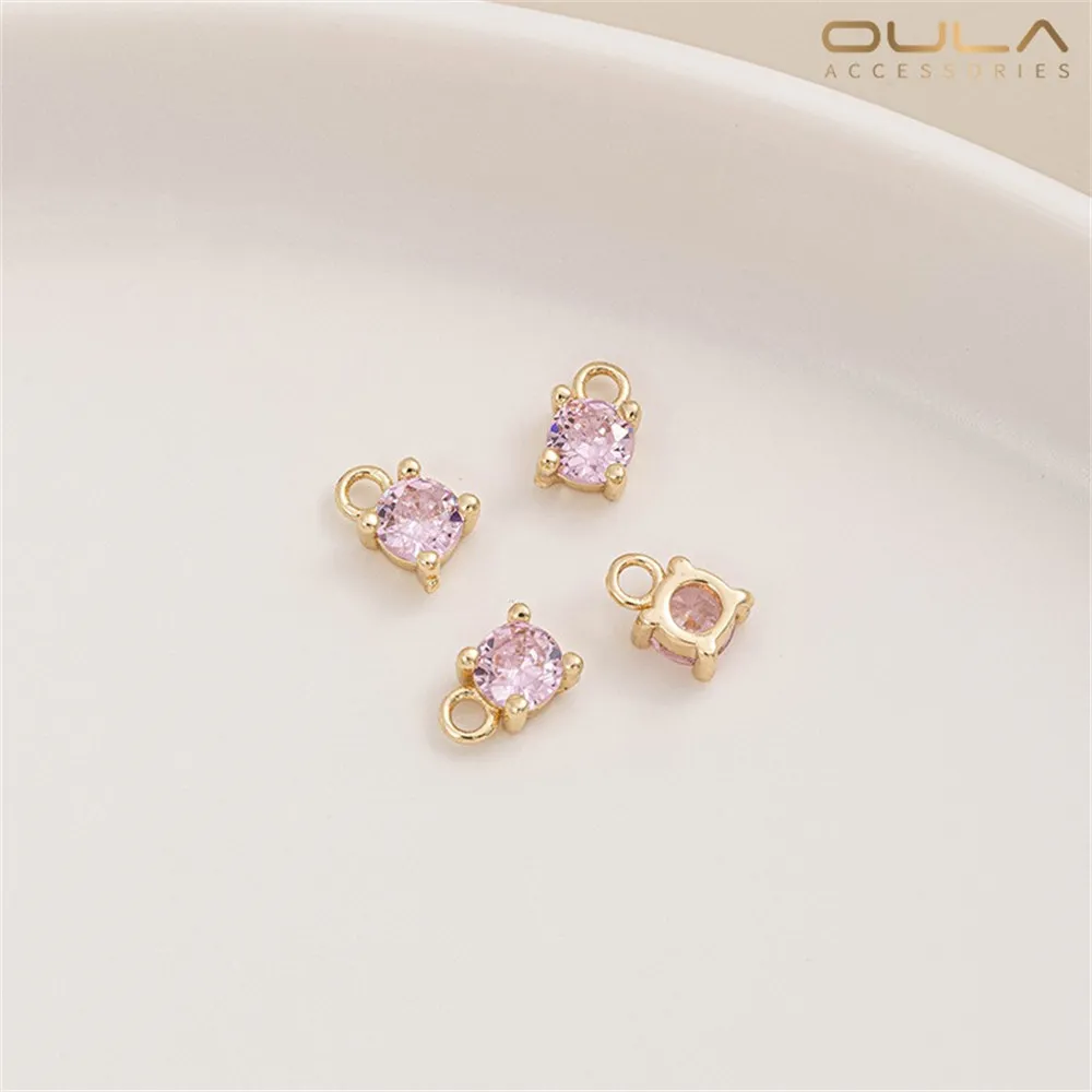 1PCS 14K Gold-plated Four-prong Inlaid Round Colored Zircon Pendant Diy Handcrafted Bracelet Earring Accessory Small Pendant
1PCS 14K Gold-plated Four-prong Inlaid Round Colored Zircon Pendant Diy Handcrafted Bracelet Earring Accessory Small Pendant