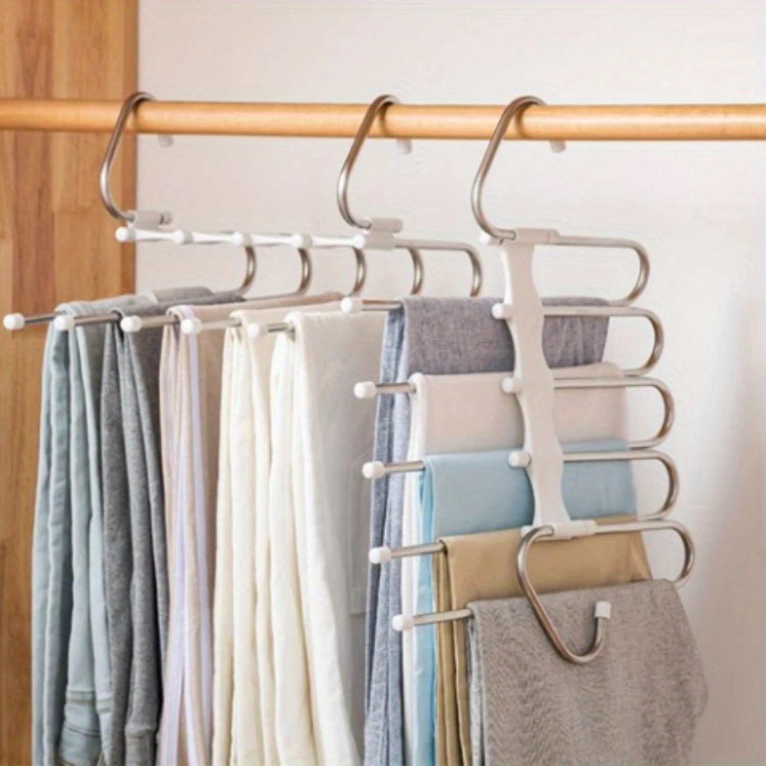 1pc 5 In 1 Wardrobe Hanger Multi-functional Clothes Hangers Pants Stainless Steel Magic Wardrobe Clothing Hangers For Clothes Ra
1pc 5 In 1 Wardrobe Hanger Multi-functional Clothes Hangers Pants Stainless Steel Magic Wardrobe Clothing Hangers For Clothes Ra