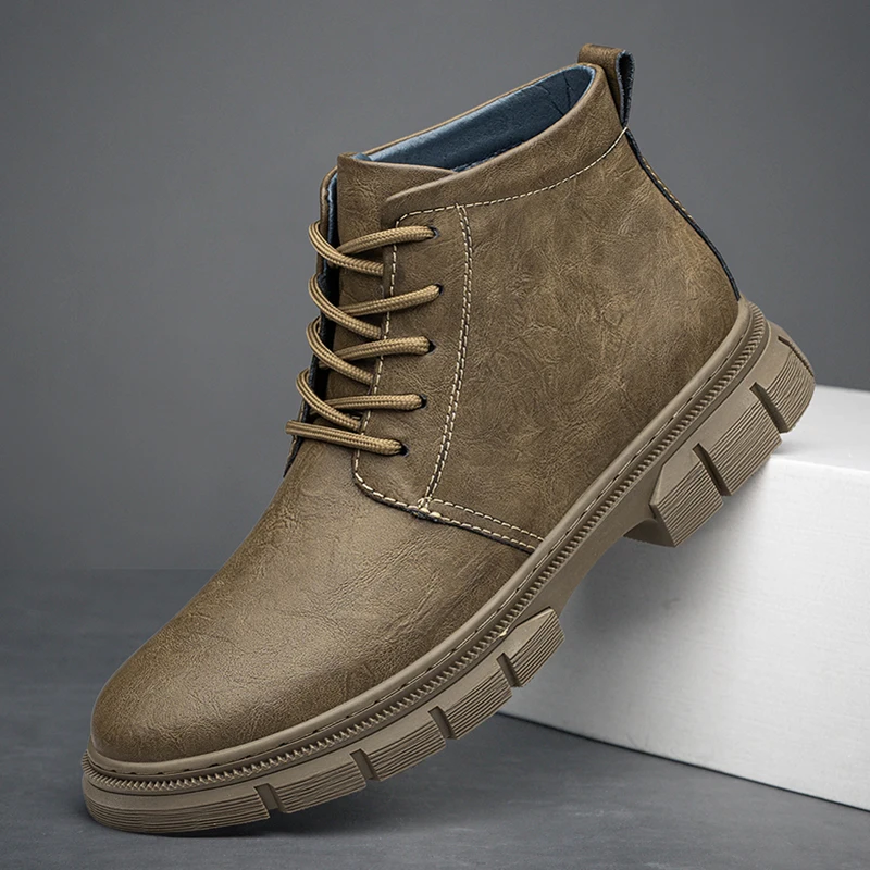 Мужские повседневные короткие ботинки на толстой подошве на четыре сезона и нескользящей подошве, удобные мягкие изысканные мотоциклетные ботинки высокого класса
Мужские повседневные короткие ботинки на толстой подошве на четыре сезона и нескользящей подошве, удобные мягкие изысканные мотоциклетные ботинки высокого класса