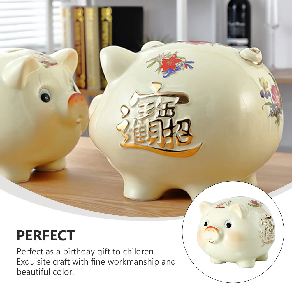 8 Inches Cute Pig Shape Piggy Bank Handmade Ceramic Coin Saving Box for Birthday Gift Home Desk Decoration Organiser
8 Inches Cute Pig Shape Piggy Bank Handmade Ceramic Coin Saving Box for Birthday Gift Home Desk Decoration Organiser