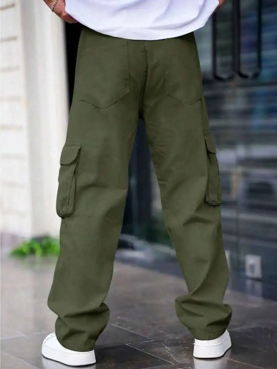 Men Solid Color Multi-Pocket Casual Cargo Pants Loose Fit Straight Leg Summer Street Fashion
Men Solid Color Multi-Pocket Casual Cargo Pants Loose Fit Straight Leg Summer Street Fashion