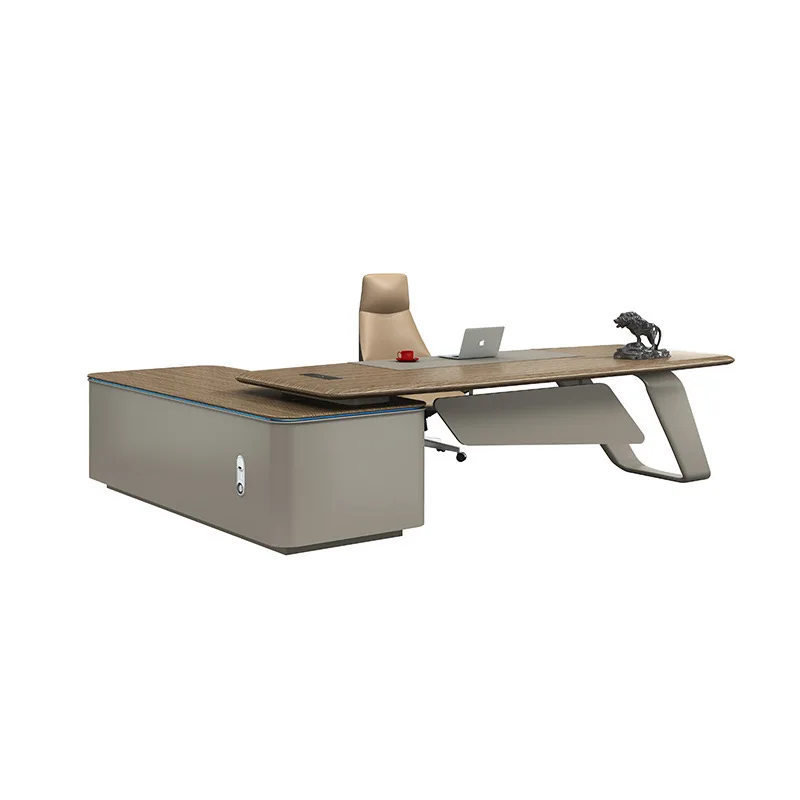 Modern luxury L-shaped desk, melamine board, retractable design, high-end office furniture, suitable for CEO/managers
Modern luxury L-shaped desk, melamine board, retractable design, high-end office furniture, suitable for CEO/managers