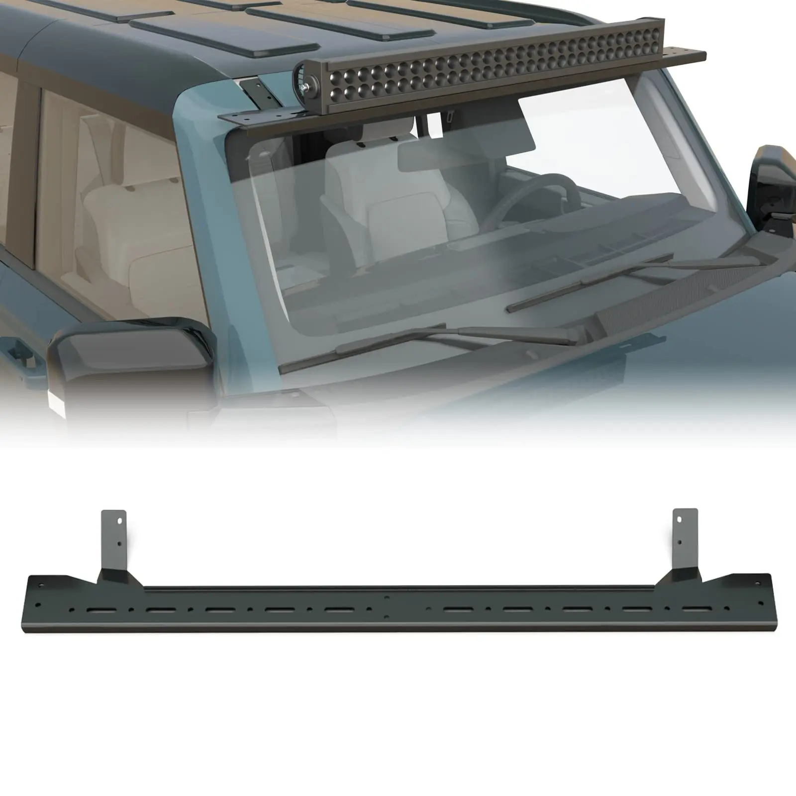 Upper Windshield Mounting Bracket for Full Size Light Bar for Ford Bronco 21-23
Upper Windshield Mounting Bracket for Full Size Light Bar for Ford Bronco 21-23
