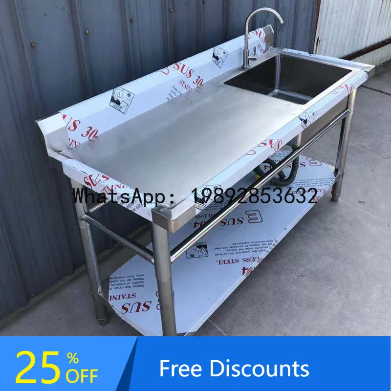 Stainless Steel Sink with Platform for Hotel Restaurant Kitchen with Storage Rack for Washing Dishes and Vegetables
Stainless Steel Sink with Platform for Hotel Restaurant Kitchen with Storage Rack for Washing Dishes and Vegetables