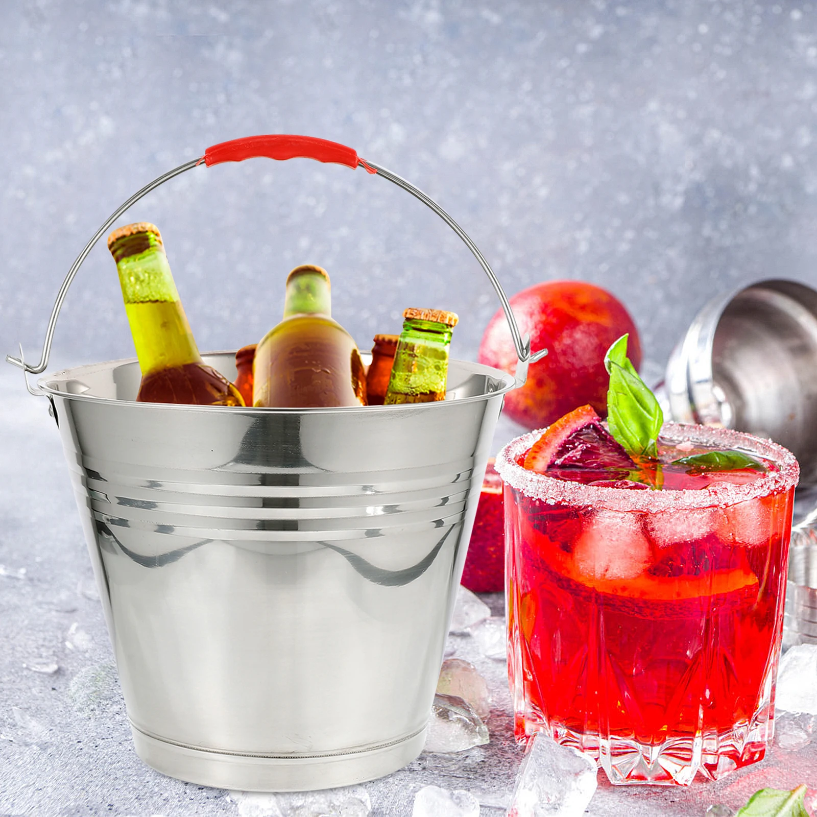 Portable Trash Can Stainless Steel Bucket with Lid Camping Water Storage Large Capacity Multipurpose Kitchen Bar Container Round
Portable Trash Can Stainless Steel Bucket with Lid Camping Water Storage Large Capacity Multipurpose Kitchen Bar Container Round