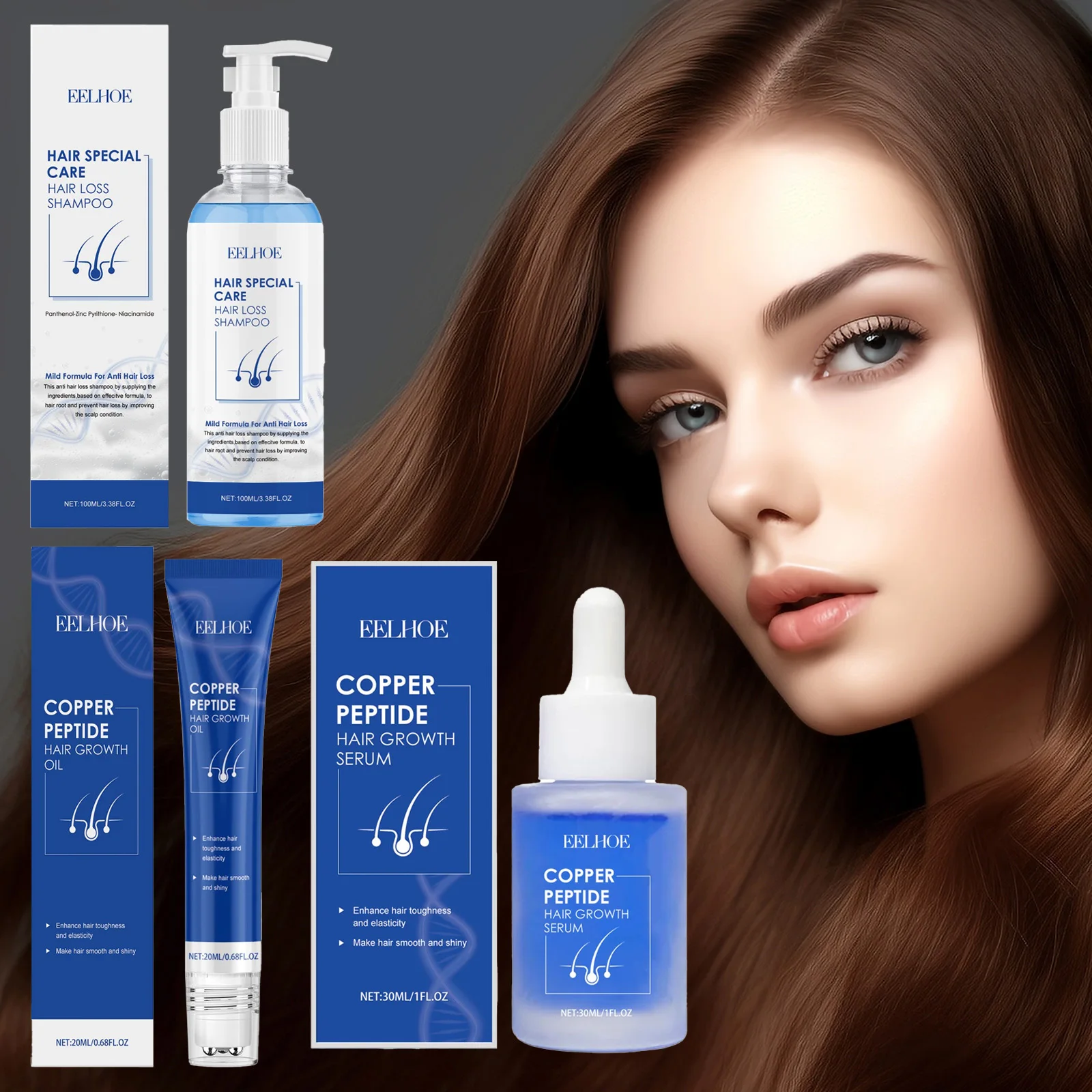 Anti Hair Loss Shampoo Hair Growth Oil Deep Nourish Strengthen Roots Reduce Dandruff Oil Control Smooth Hair Blue Copper Peptide
Anti Hair Loss Shampoo Hair Growth Oil Deep Nourish Strengthen Roots Reduce Dandruff Oil Control Smooth Hair Blue Copper Peptide