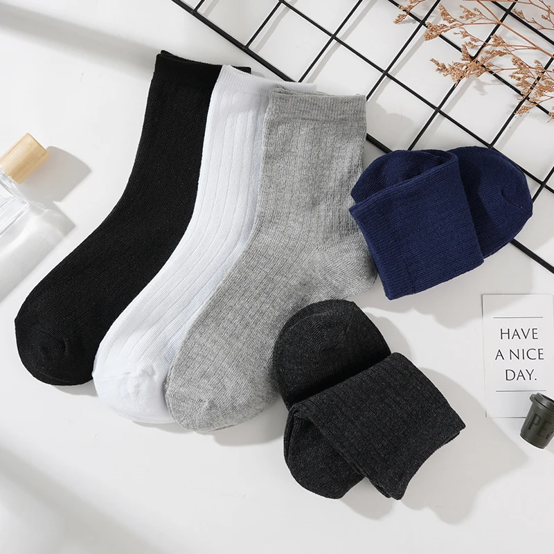 10 Pairs/Lot Men's Striped Knit Cotton Socks Breathable All Season Solid Color Warm Middle Tube High Quality Business Socks
10 Pairs/Lot Men's Striped Knit Cotton Socks Breathable All Season Solid Color Warm Middle Tube High Quality Business Socks