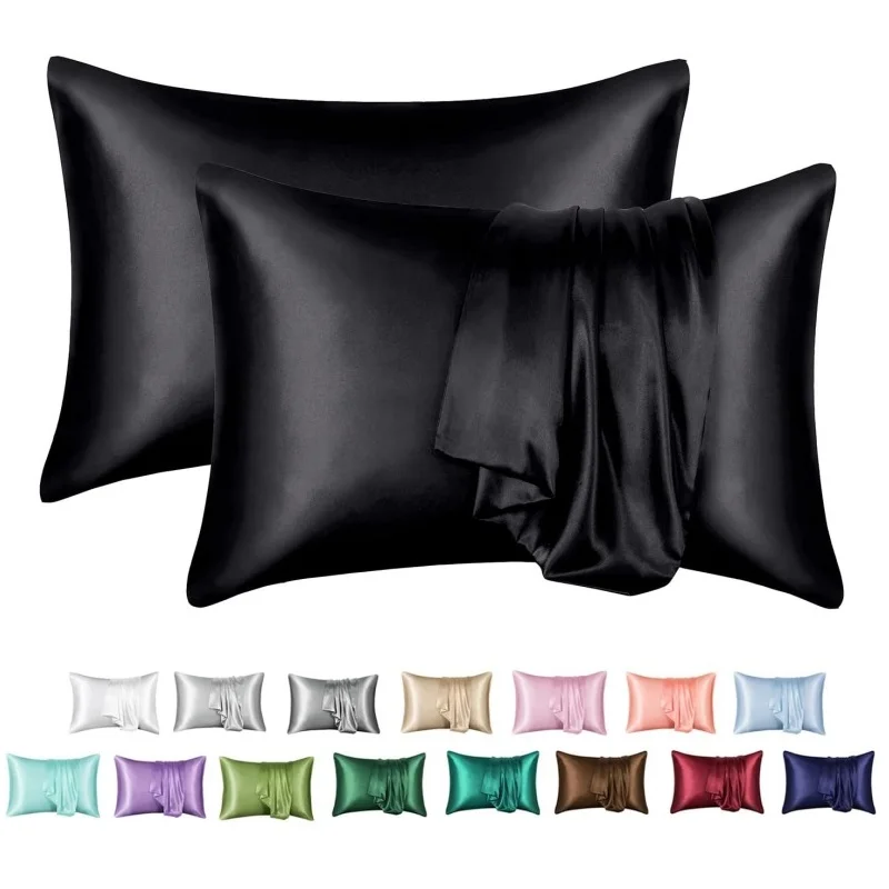 Pack of 2 Pillowcases Solid Color Soft Satin Pillowcase With Envelope Zipper Pure Emulation Satin Pillow Case
Pack of 2 Pillowcases Solid Color Soft Satin Pillowcase With Envelope Zipper Pure Emulation Satin Pillow Case
