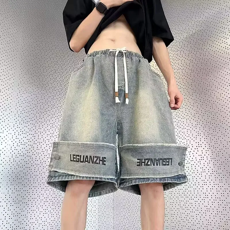 Men Korean Style Loose Straight Denim Shorts Male Summer Thin Retro Casual Jeans Daily Simple Versatile Sports Short Pants
Men Korean Style Loose Straight Denim Shorts Male Summer Thin Retro Casual Jeans Daily Simple Versatile Sports Short Pants