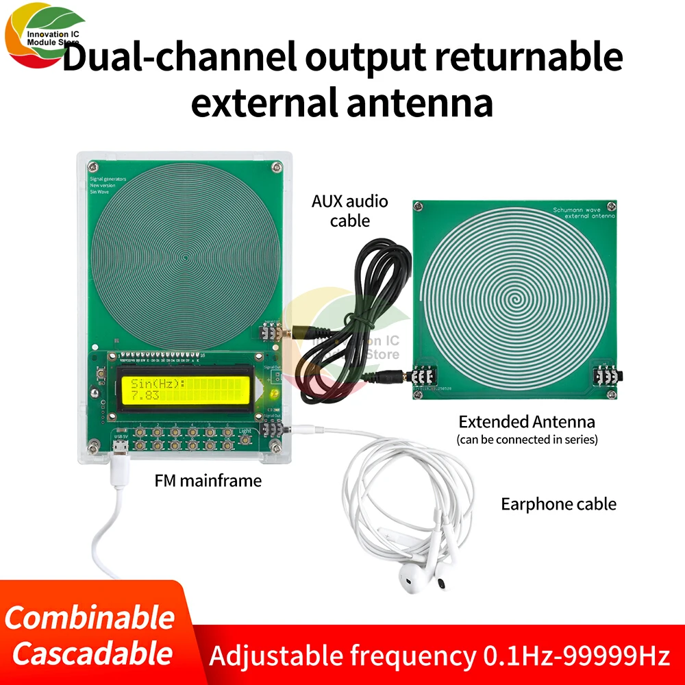 DC 5V 0.1Hz-99999Hz Adjustable Frequency Schumann Wave Generator Sine Wave Signal Generator Micro USB Inter
DC 5V 0.1Hz-99999Hz Adjustable Frequency Schumann Wave Generator Sine Wave Signal Generator Micro USB Inter