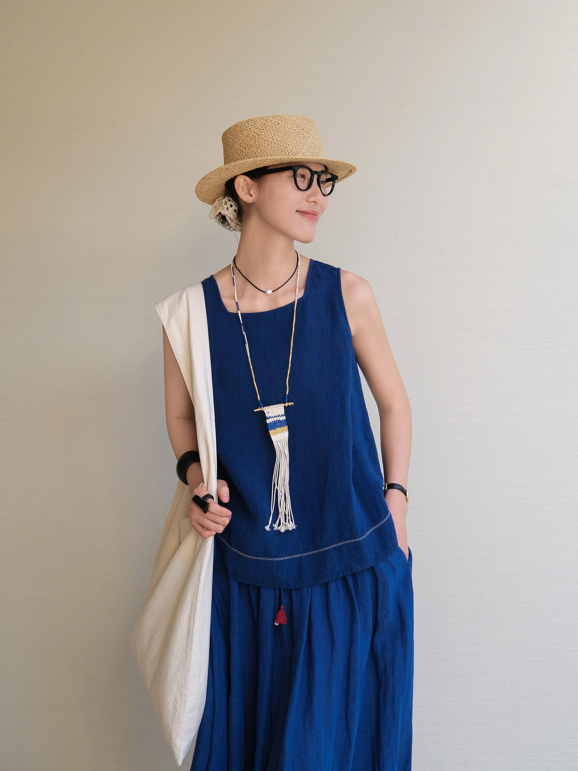 Mall Lin Spring Summer New Arrival 21 Piece Linen Blue Cloud Dye Micro Wrinkle Texture Small Square Collar Sleeveless a Line ...
Mall Lin Spring Summer New Arrival 21 Piece Linen Blue Cloud Dye Micro Wrinkle Texture Small Square Collar Sleeveless a Line ...