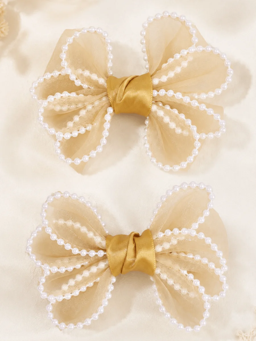 2pcs Mesh Bow Hair Clips With Pearl Trim For Women Daily Hair Accessories
2pcs Mesh Bow Hair Clips With Pearl Trim For Women Daily Hair Accessories