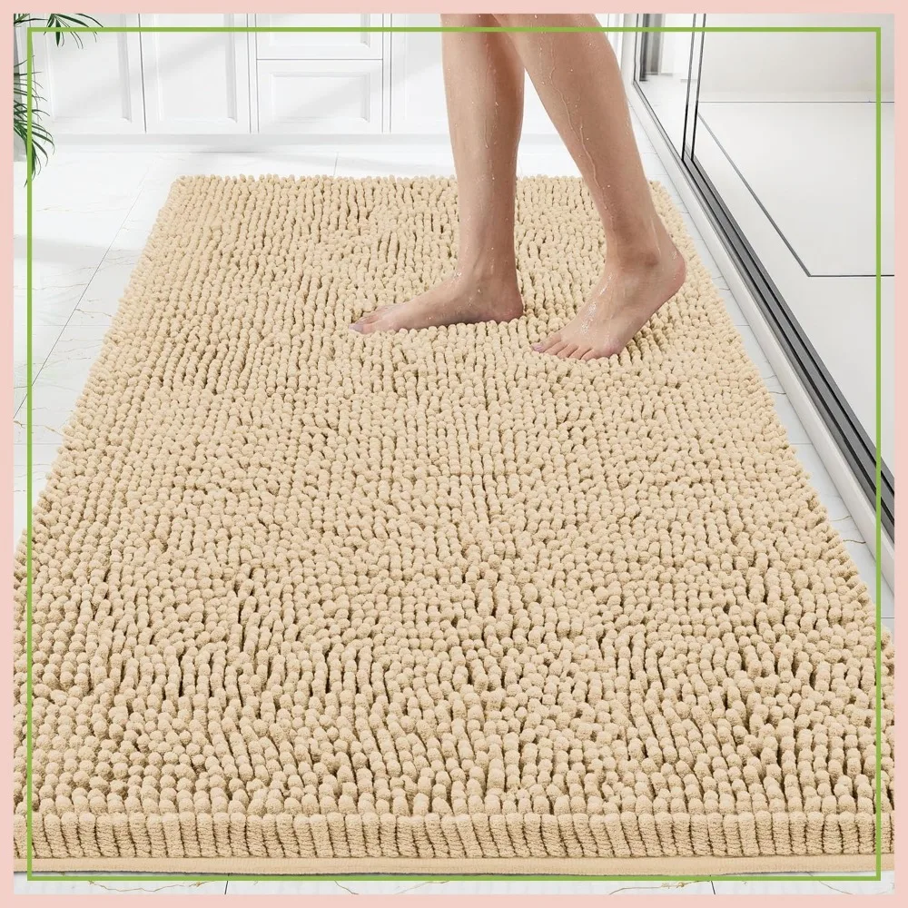 Thick Soft Absorbent Chenille Bathroom Rugs 72x36, Rubber Backing, Quick Dry Machine Washable
Thick Soft Absorbent Chenille Bathroom Rugs 72x36, Rubber Backing, Quick Dry Machine Washable