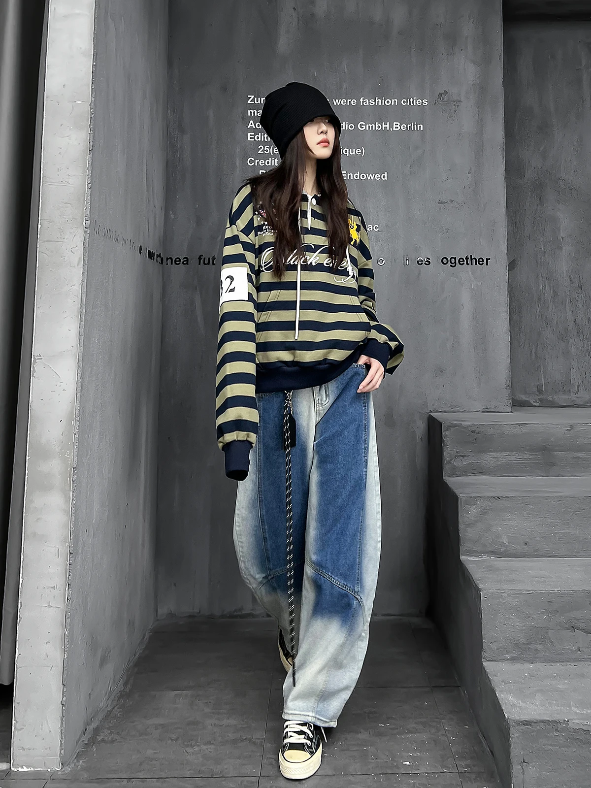 M-Home Faion Spring New Stripe Hoodie Jeans Straight Leg Pants Women's Two-Piece Set Street Sle Long Sve Spring Outfit
M-Home Faion Spring New Stripe Hoodie Jeans Straight Leg Pants Women's Two-Piece Set Street Sle Long Sve Spring Outfit