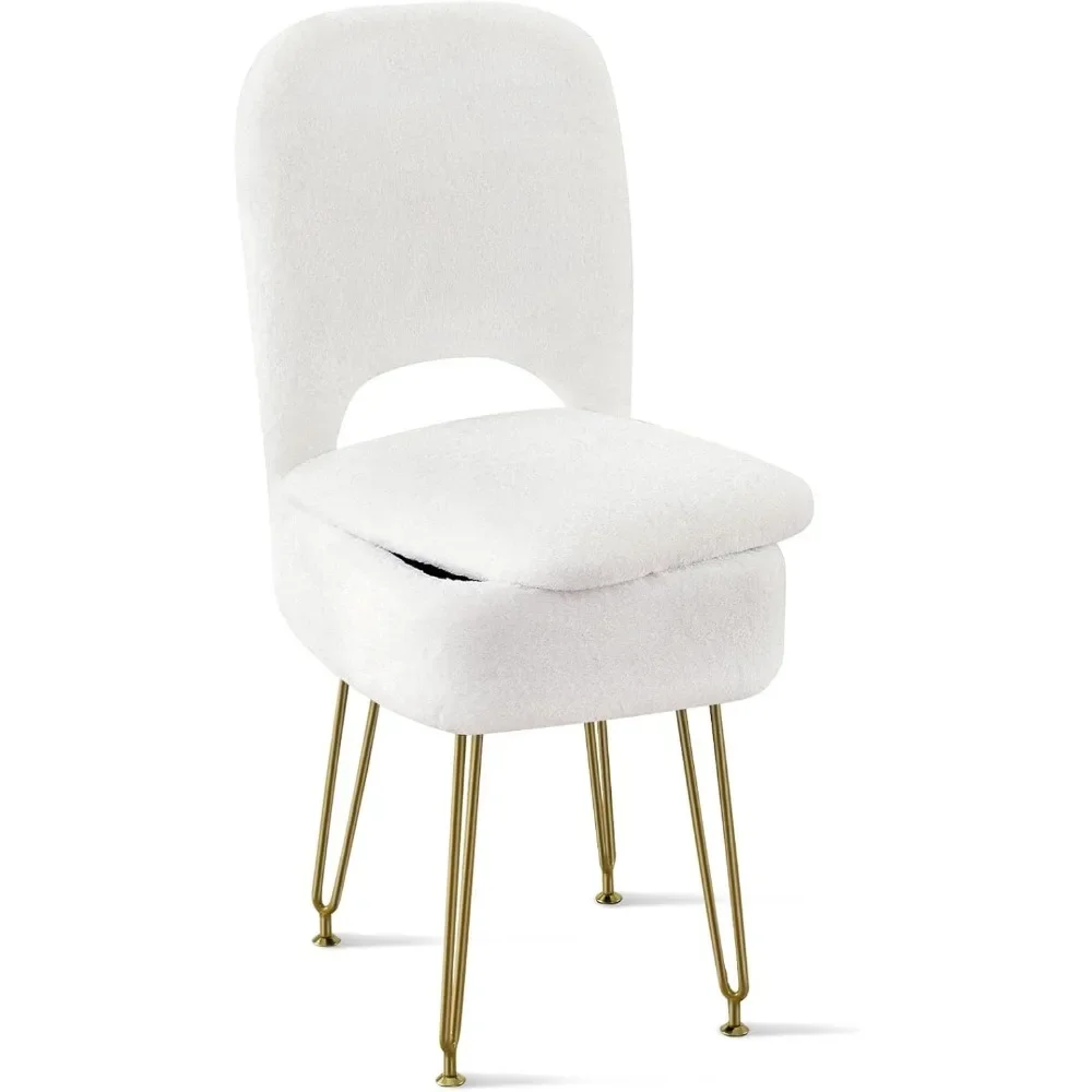 Foldable Faux Fur Vanity Chair with Storage Square Seat Metal Legs for Bedroom Living Room Makeup White
Foldable Faux Fur Vanity Chair with Storage Square Seat Metal Legs for Bedroom Living Room Makeup White
