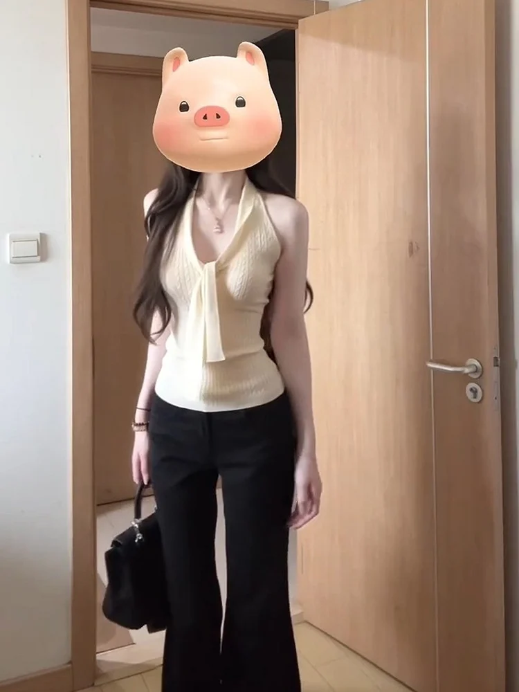 Pure Desire Lace Backless Strap Vest Women's Summer Outfit Slimming Slim Fit Top Korean Style Commute Soft Knitted
Pure Desire Lace Backless Strap Vest Women's Summer Outfit Slimming Slim Fit Top Korean Style Commute Soft Knitted
