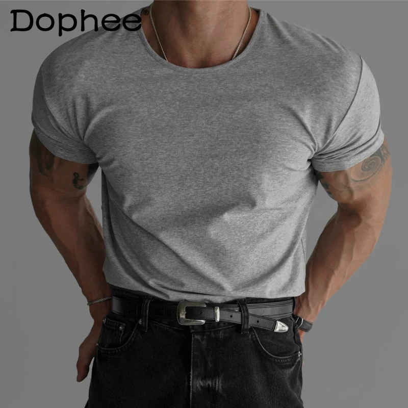 Fashion Round Neck Short Sleeve T-Shirts Men's 2026 Summer New Slim Trendy Simple Solid Color Tees Male Handsome Stylish Tees
Fashion Round Neck Short Sleeve T-Shirts Men's 2026 Summer New Slim Trendy Simple Solid Color Tees Male Handsome Stylish Tees