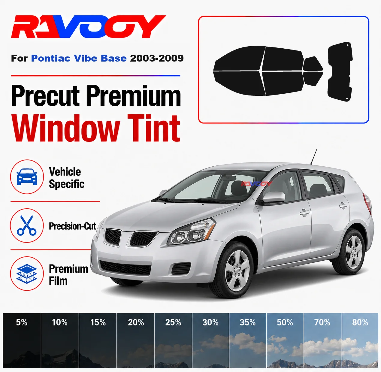 Premium Precut Window Tint Kit Front Rear Windows Rear Windshield For Pontiac Vibe Base 2003-2009 Complete Set Nano Ceramic Film
Premium Precut Window Tint Kit Front Rear Windows Rear Windshield For Pontiac Vibe Base 2003-2009 Complete Set Nano Ceramic Film