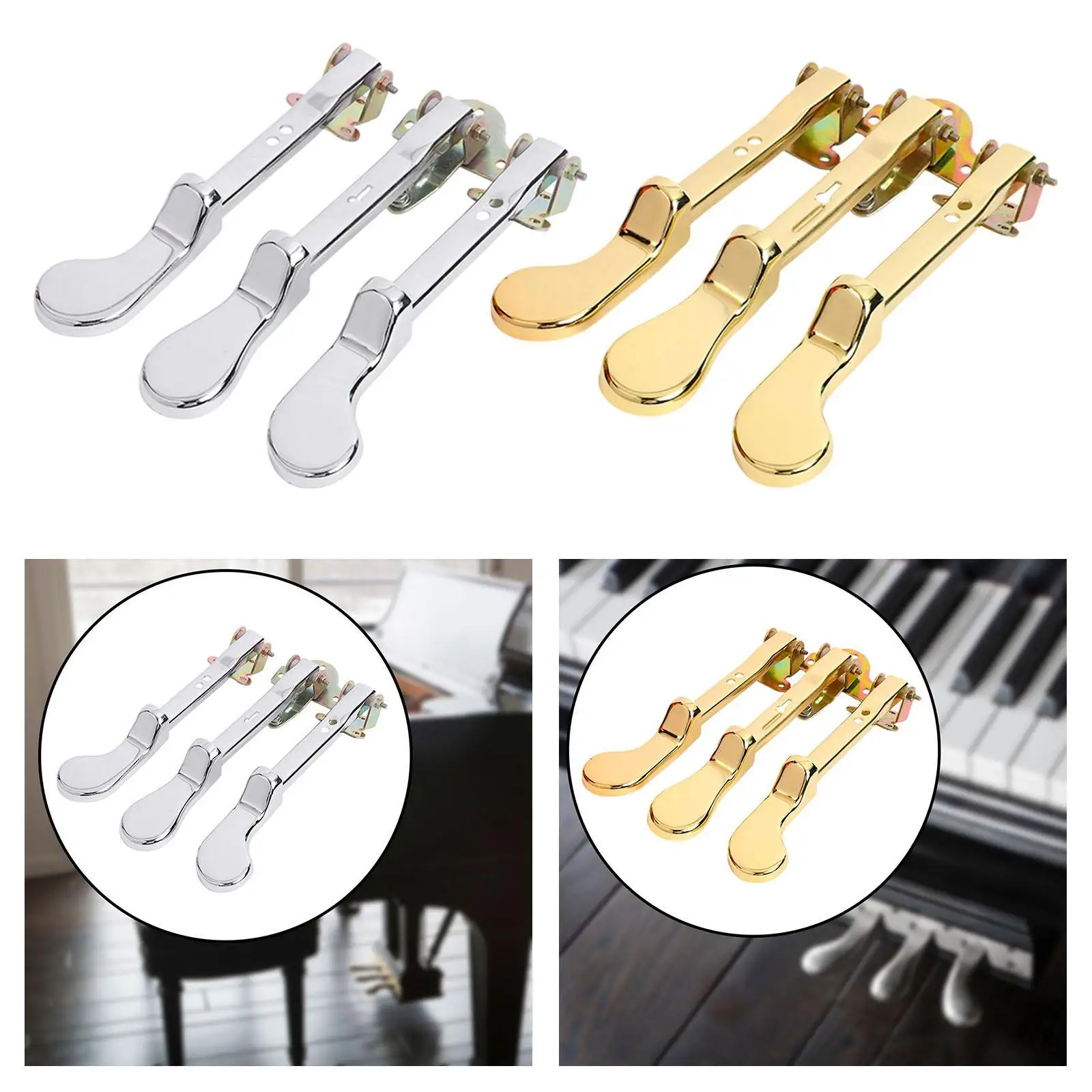 3x Upright Piano Pedals Replacement Professional Functional Universal Piano Foot
3x Upright Piano Pedals Replacement Professional Functional Universal Piano Foot
